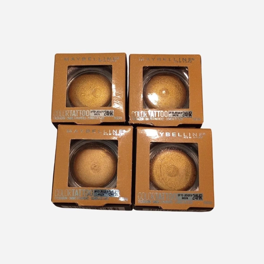 Maybelline Color Tattoo 24HR Cream Eyeshadow - Gold (Lot of 4)